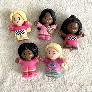 Fisher Price Little People Barbie Lot Of 5 Girl Dolls African American Blonde